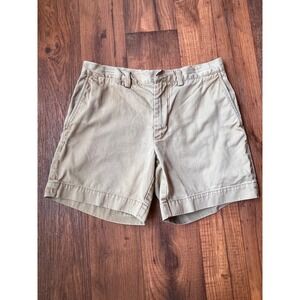 Polo Ralph Lauren Mens Classic Fit Size 31 Khaki Tan Cotton Shorts No Buttons